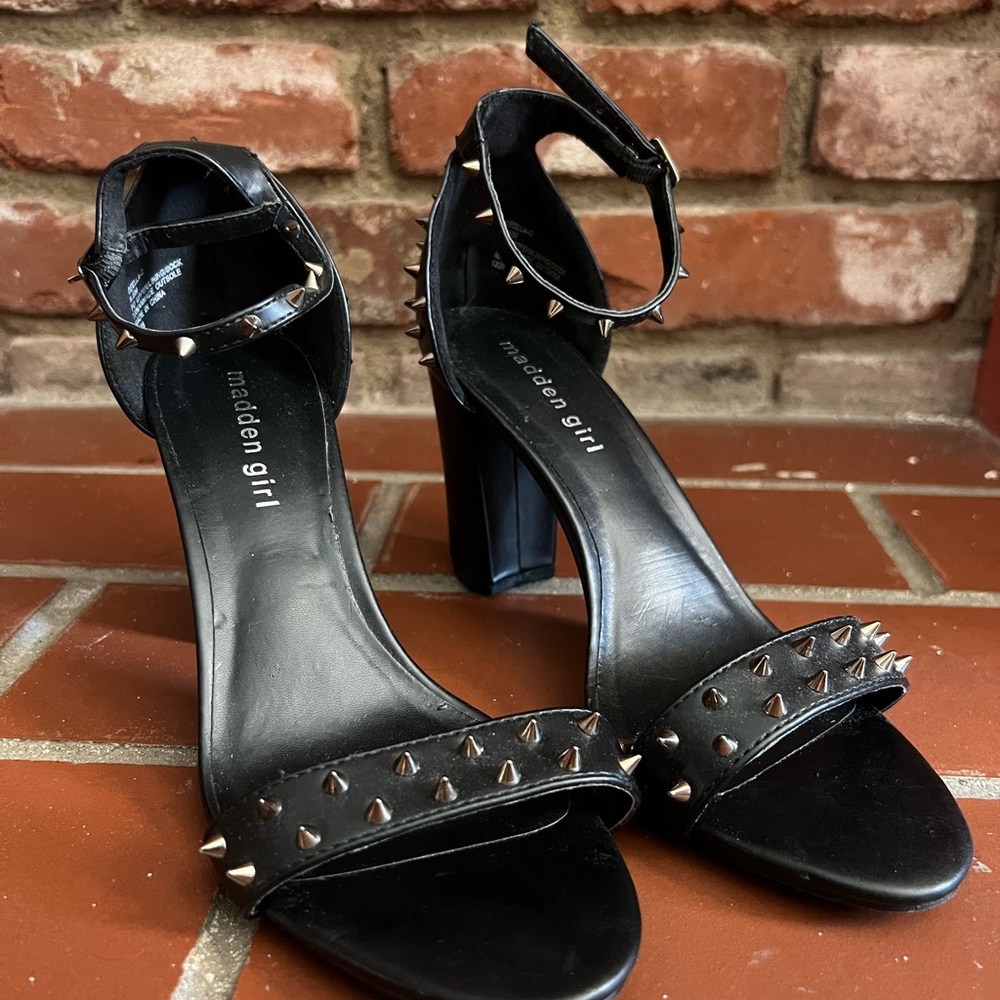 Madden Girl Black Spiked Heels